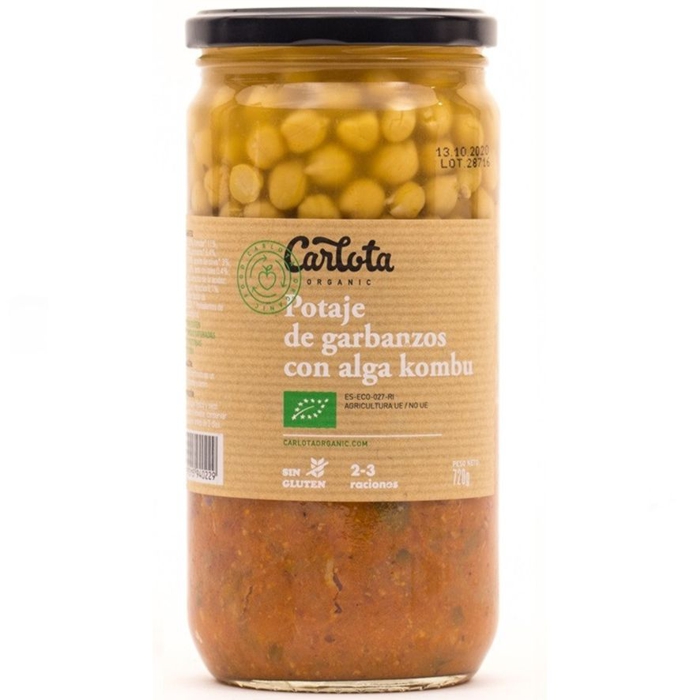 Estofat cigrons amb kombu sense gluten 720g CARLOTA