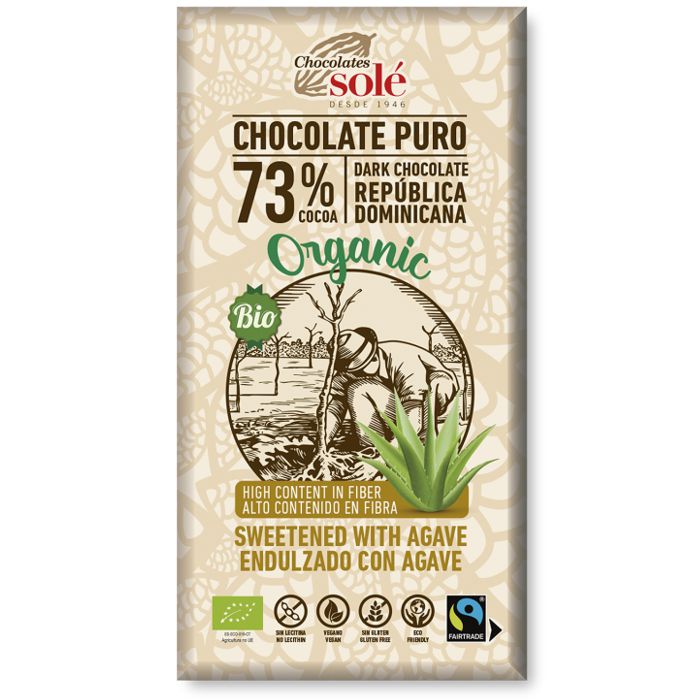 Xocolata negra 73% AGAVE 100g SOLÉ