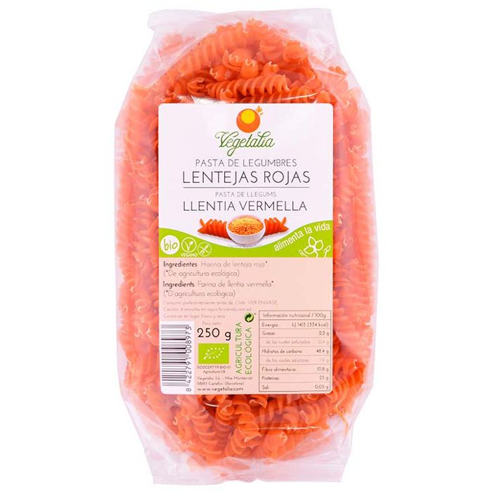 Espirals LLENTIES VERMELLES 250g VEGETALIA