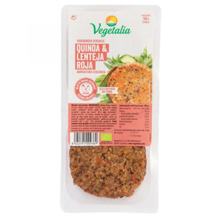 Burger quinoa i llent.vermella 160g VEGETALIA